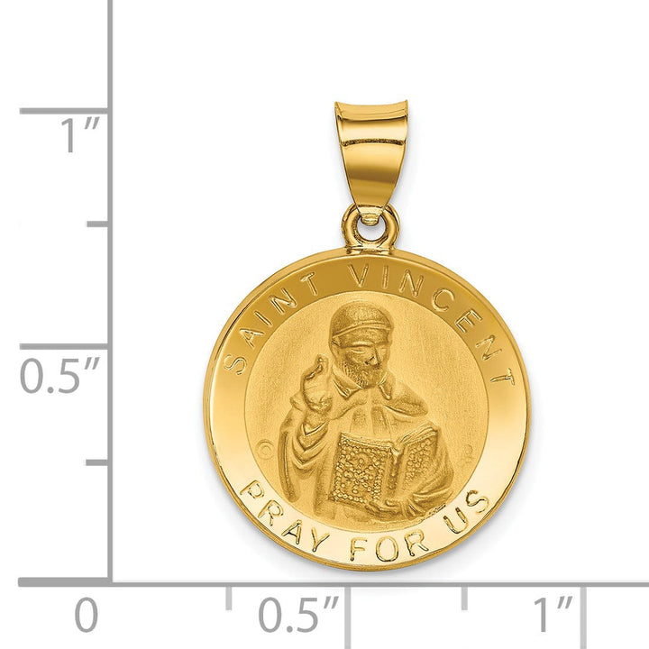 14k Yellow Gold Saint Vincent Medal Pendant