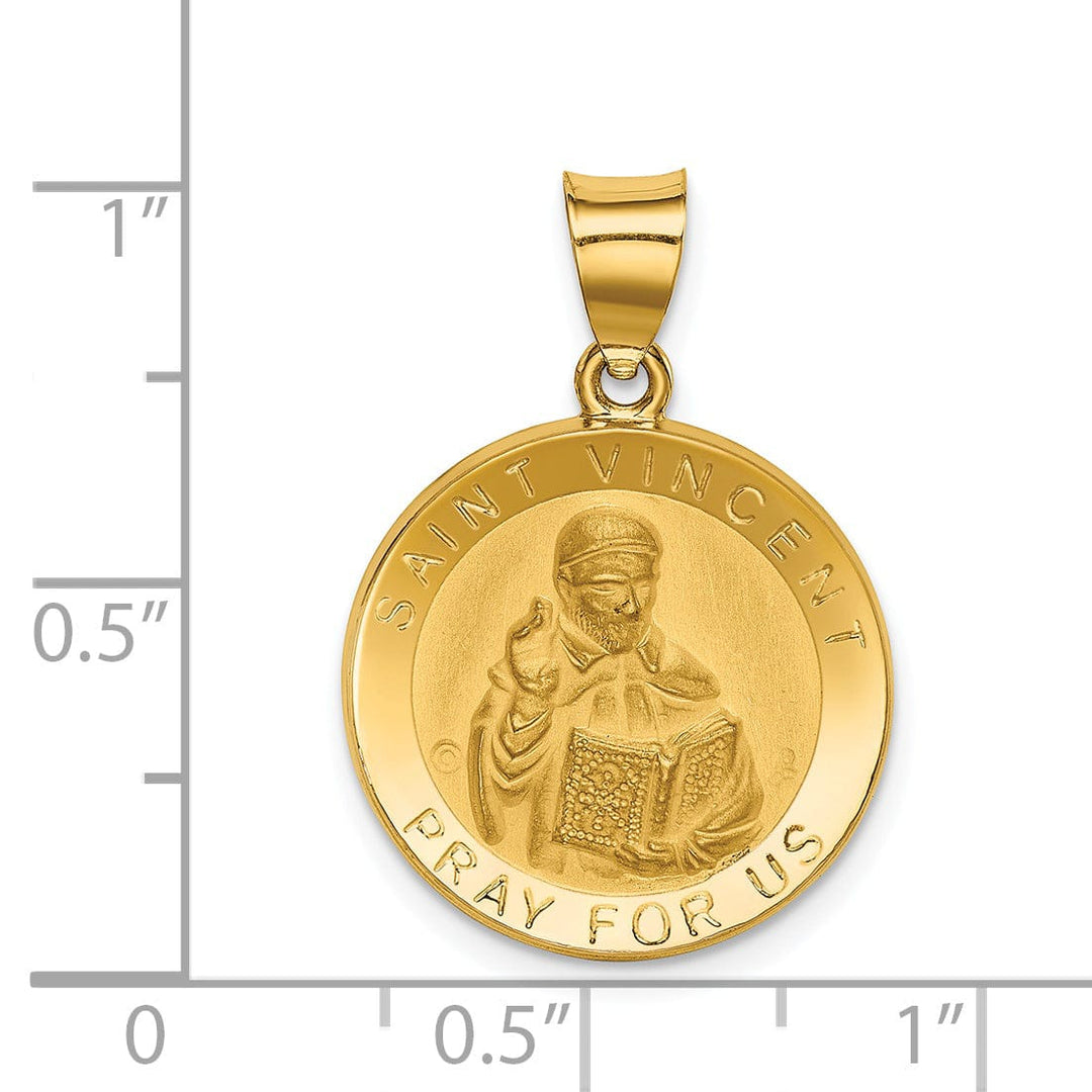 14k Yellow Gold Saint Vincent Medal Pendant