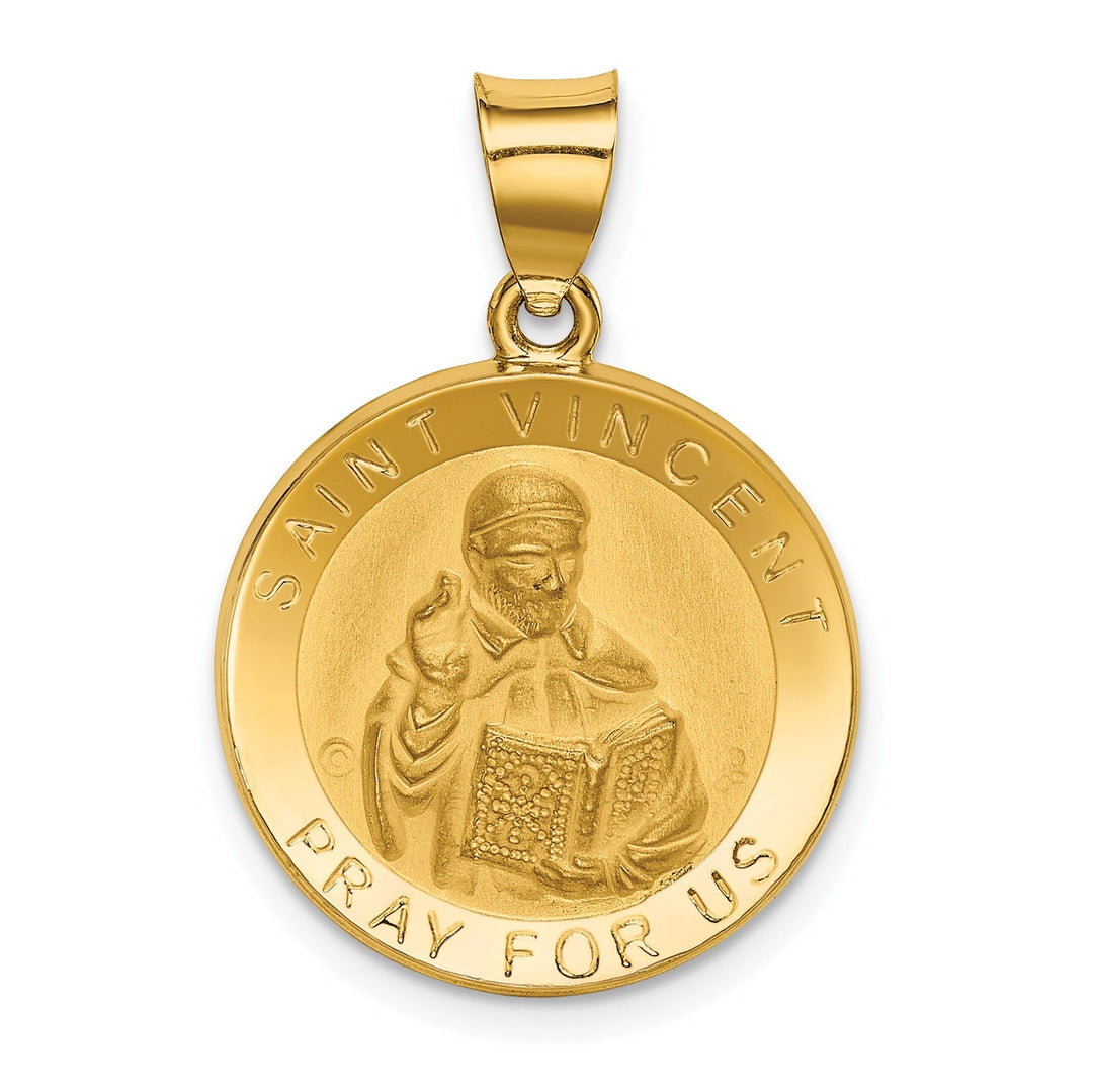 14k Yellow Gold Saint Vincent Medal Pendant