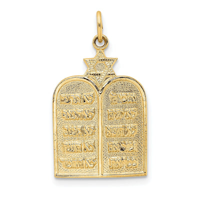 14k Yellow Gold Unisex Ten Commandments with Star of David Pendant at $ 307.11 only from Jewelryshopping.com