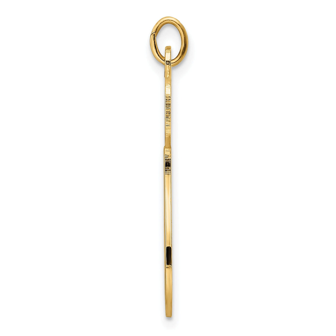 14K Yellow Gold Polish Finish Unisex Solid Chai Symbol Design Pendant