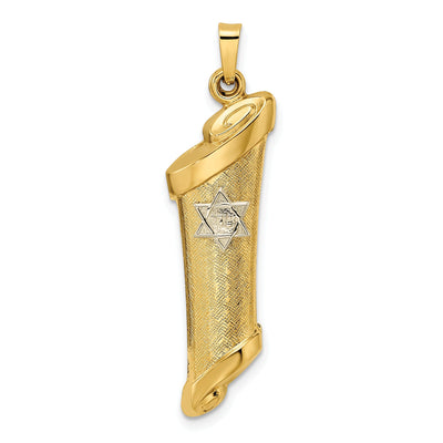 14k Yellow Gold Polished Unisex Mezuzah with Star of David Pendant at $ 243.98 only from Jewelryshopping.com