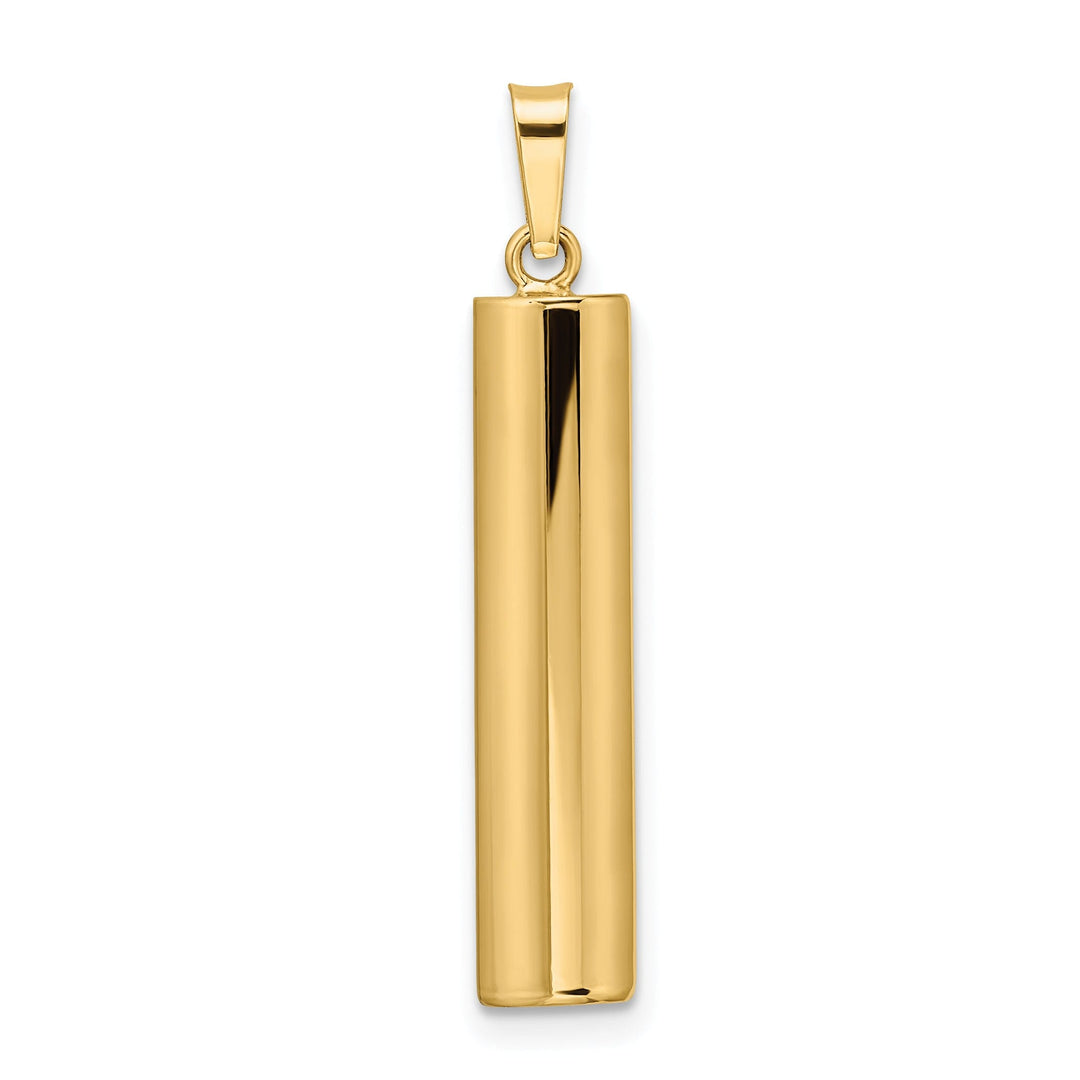14k Yellow Gold Polished Unisex Mezuzah with Star of David Pendant