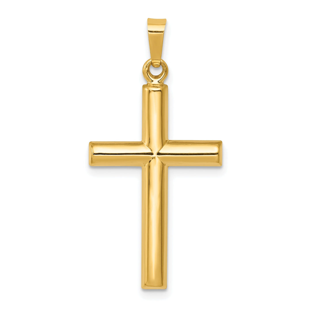 14k Yellow Gold Hollow Cross Pendant