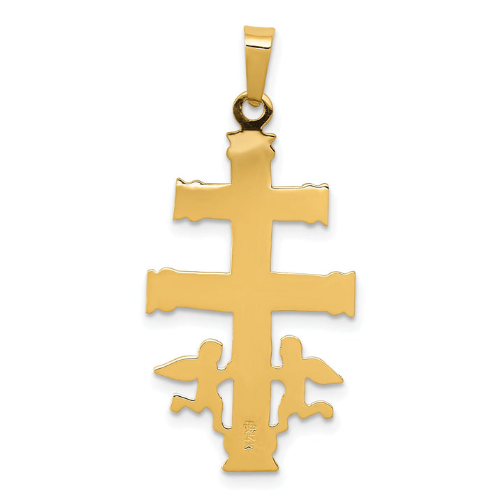 14k Two tone Gold Cara Vaca Crucifix Pendant