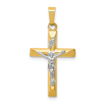 14k Two-tone Gold INRI Hollow Crucifix Pendant at $ 131.7 only from Jewelryshopping.com