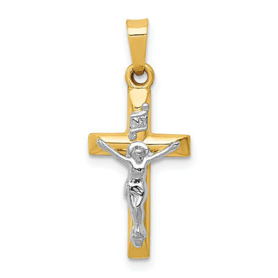 14k Two-tone Gold INRI Hollow Crucifix Pendant at $ 96.14 only from Jewelryshopping.com