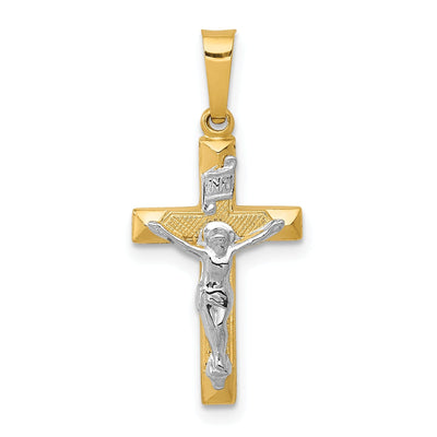 14k Two-tone Gold INRI Crucifix Cross Pendant at $ 96.14 only from Jewelryshopping.com