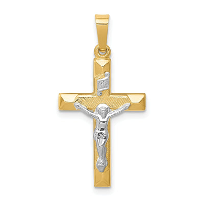 14k Two-tone Gold INRI Hollow Crucifix Pendant at $ 131.7 only from Jewelryshopping.com
