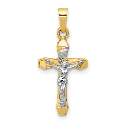 14k Two-tone Gold INRI Hollow Crucifix Pendant at $ 96.14 only from Jewelryshopping.com