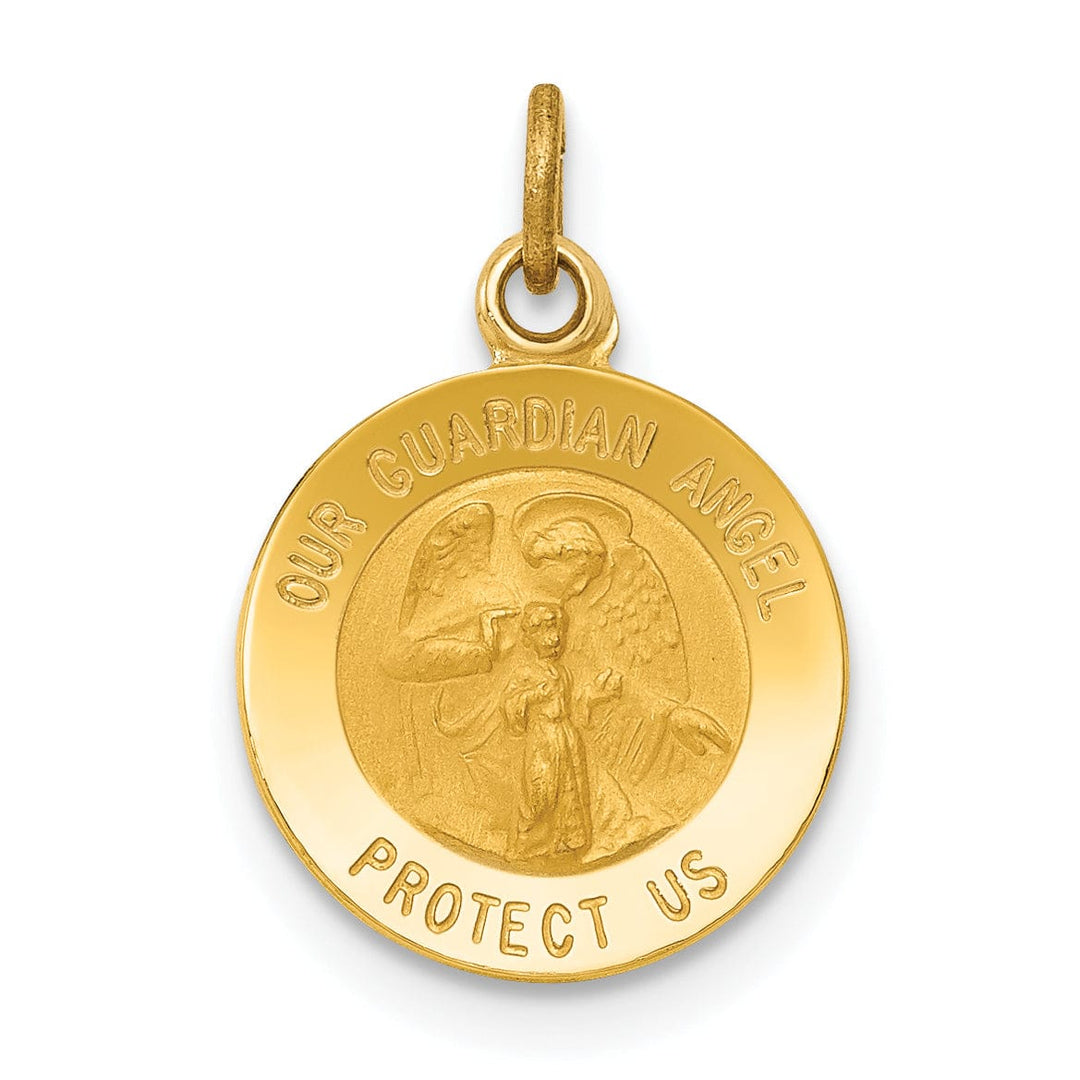 14k Yellow Gold Guardian Angel Medal Pendant
