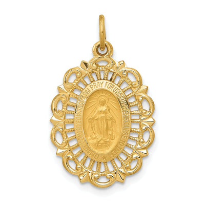 14k Yellow Gold Miraculous Medal Charm Pendant at $ 244.53 only from Jewelryshopping.com