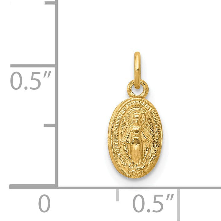 14k Yellow Gold Miraculous Medal Charm Pendant