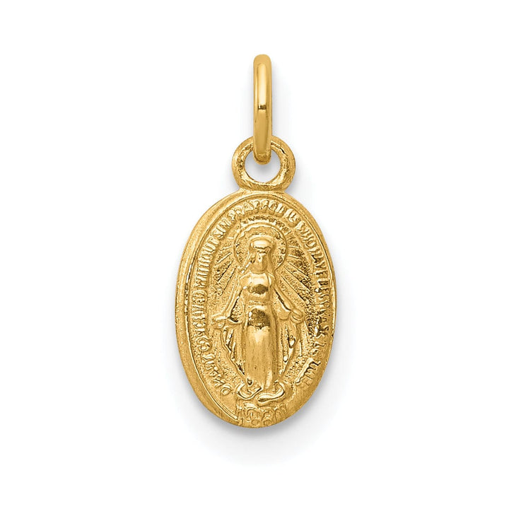 14k Yellow Gold Miraculous Medal Charm Pendant