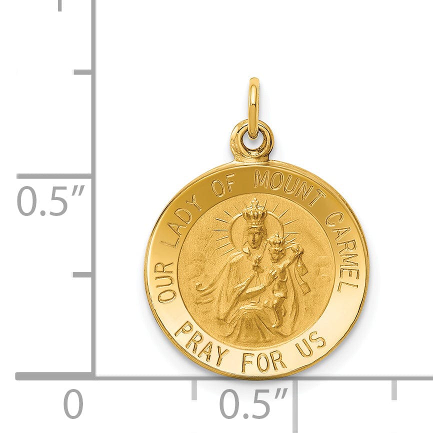 14k Yellow Gold Our Lady of Mount Carmel Medal