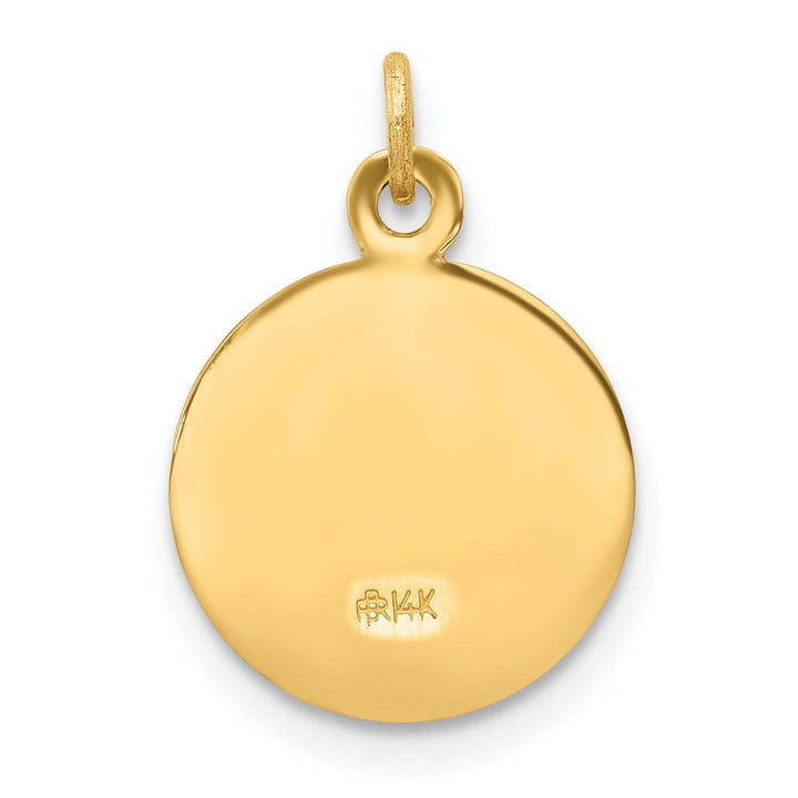 14k Yellow Gold First Communion Medal Pendant.