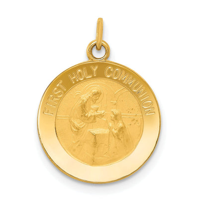 14K Yellow Gold Polished Satin First Holy Communion Disc Medal Pendant at $ 197.54 only from Jewelryshopping.com