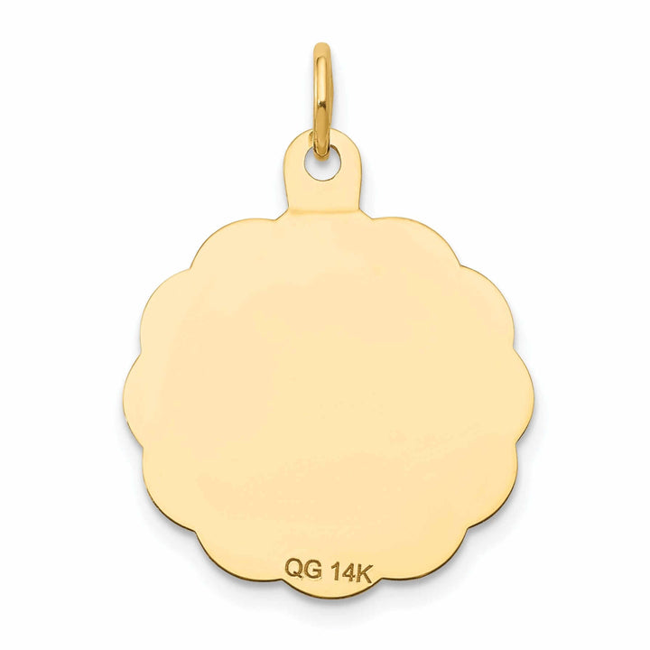 14 Yellow Gold First Holy Communion Disc Medal. Engraving fee $22.00.