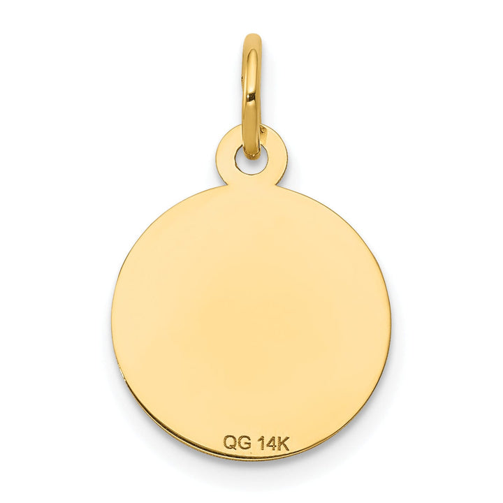 14k Yellow Gold Holy Communion Disc Medal.