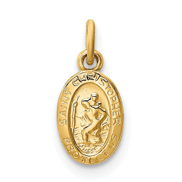 14k Yellow Gold Saint Christopher Medal Pendant