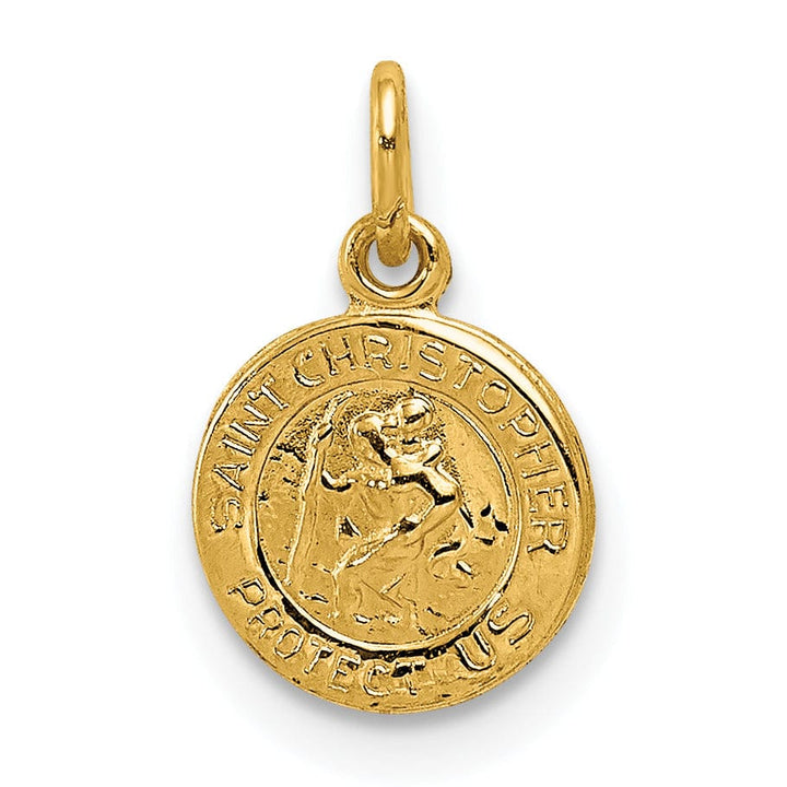 14k Yellow Gold Saint Christopher Medal Pendant