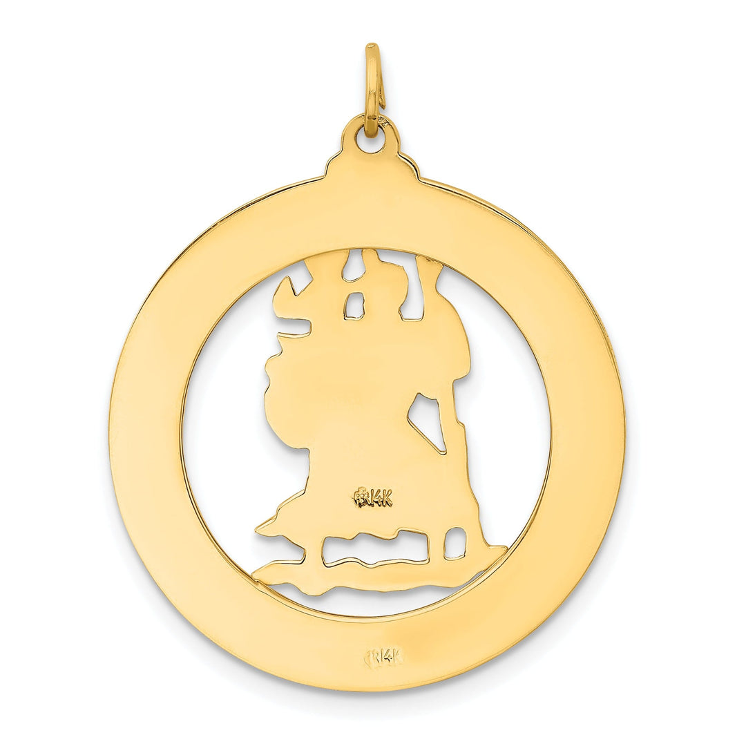 14k Yellow Gold Saint Christopher Medal Pendant