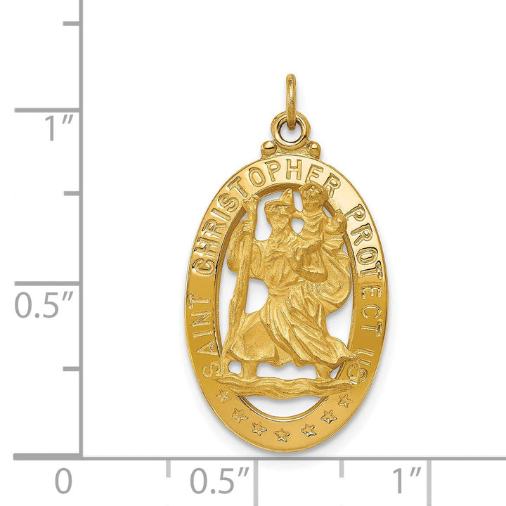 14k Yellow Gold Saint Christopher Medal Pendant