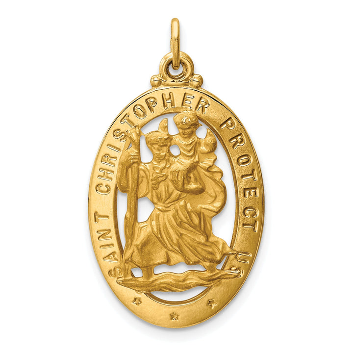 14k Yellow Gold Saint Christopher Medal Pendant