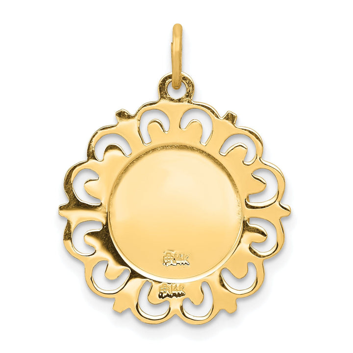 14k Yellow Gold Saint Michael Medal Pendant