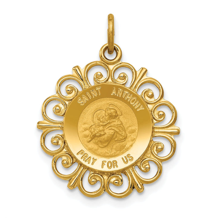 14k Yellow Gold Saint Anthony Medal Pendant