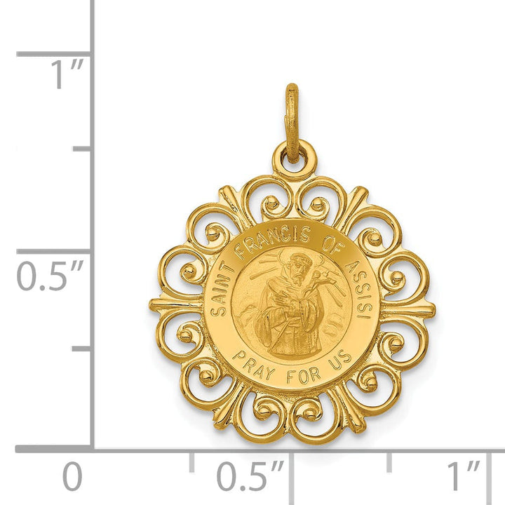 14k Yellow Gold St. Francis of Assisi Medal