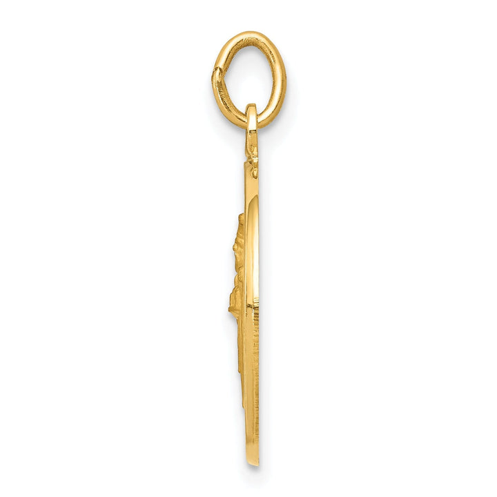 14k Yellow Gold Saint Patrick Medal Pendant
