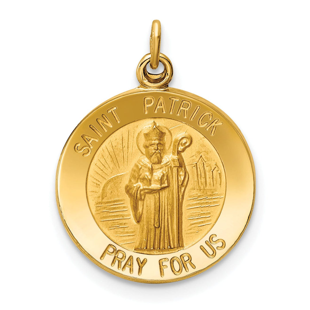 14k Yellow Gold Saint Patrick Medal Pendant