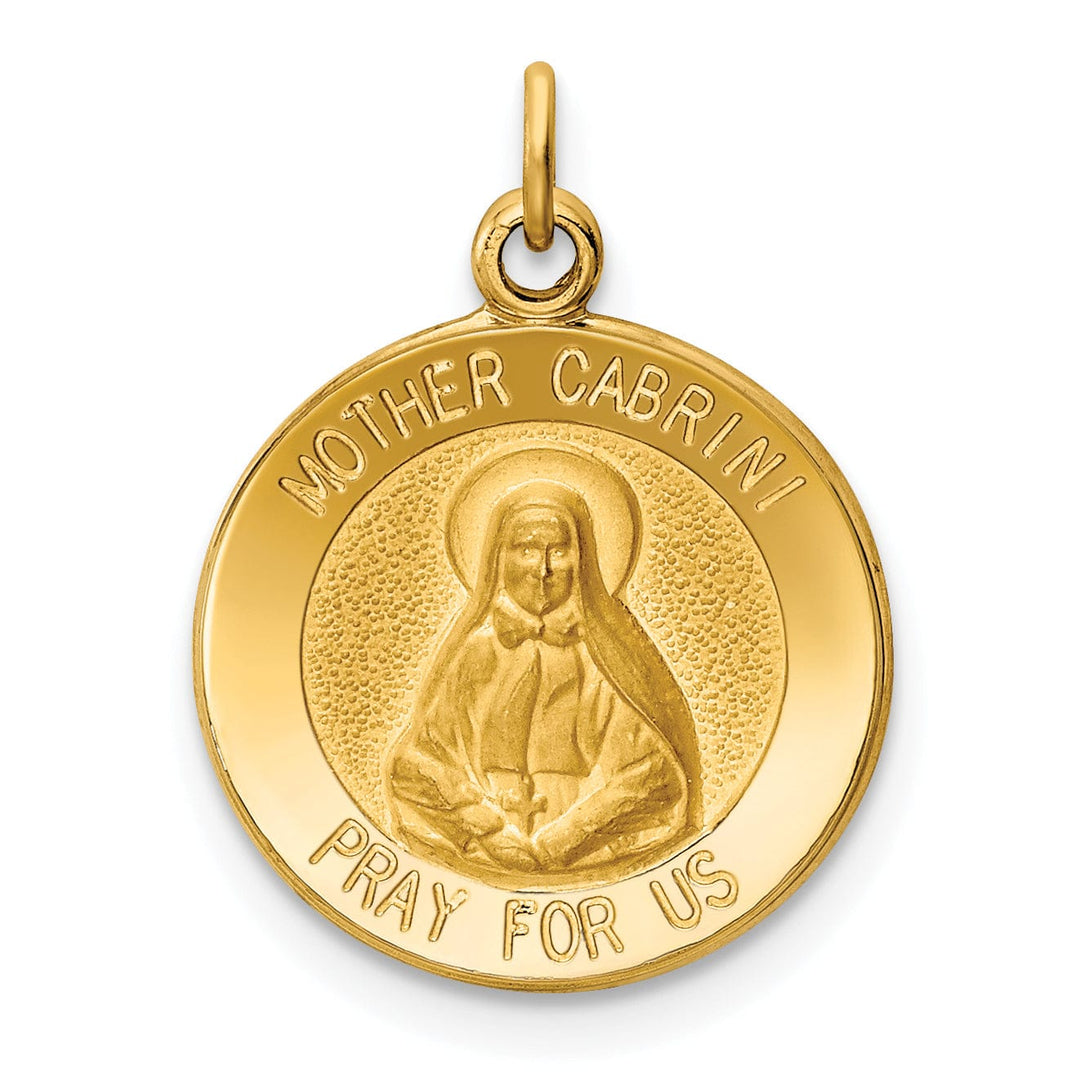 14k Yellow Gold Mother Cabrini Medal Pendant