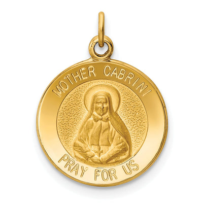 14k Yellow Gold Mother Cabrini Medal Pendant at $ 181.46 only from Jewelryshopping.com