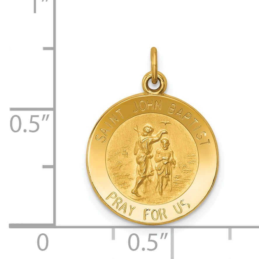 14 Yellow Gold Saint John Baptist Medal Pendant