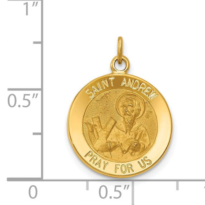 14k Yellow Gold Saint Andrew Medal Pendant