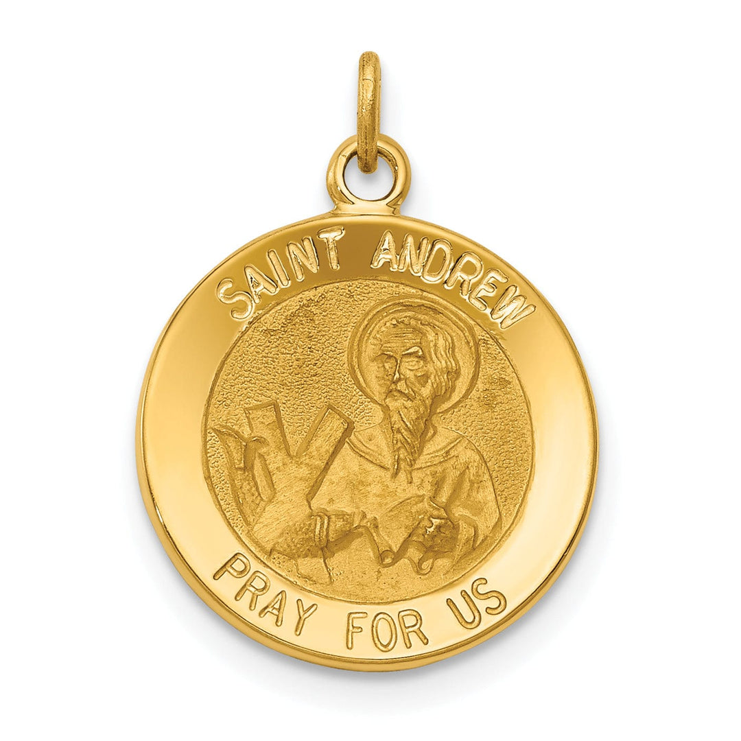 14k Yellow Gold Saint Andrew Medal Pendant