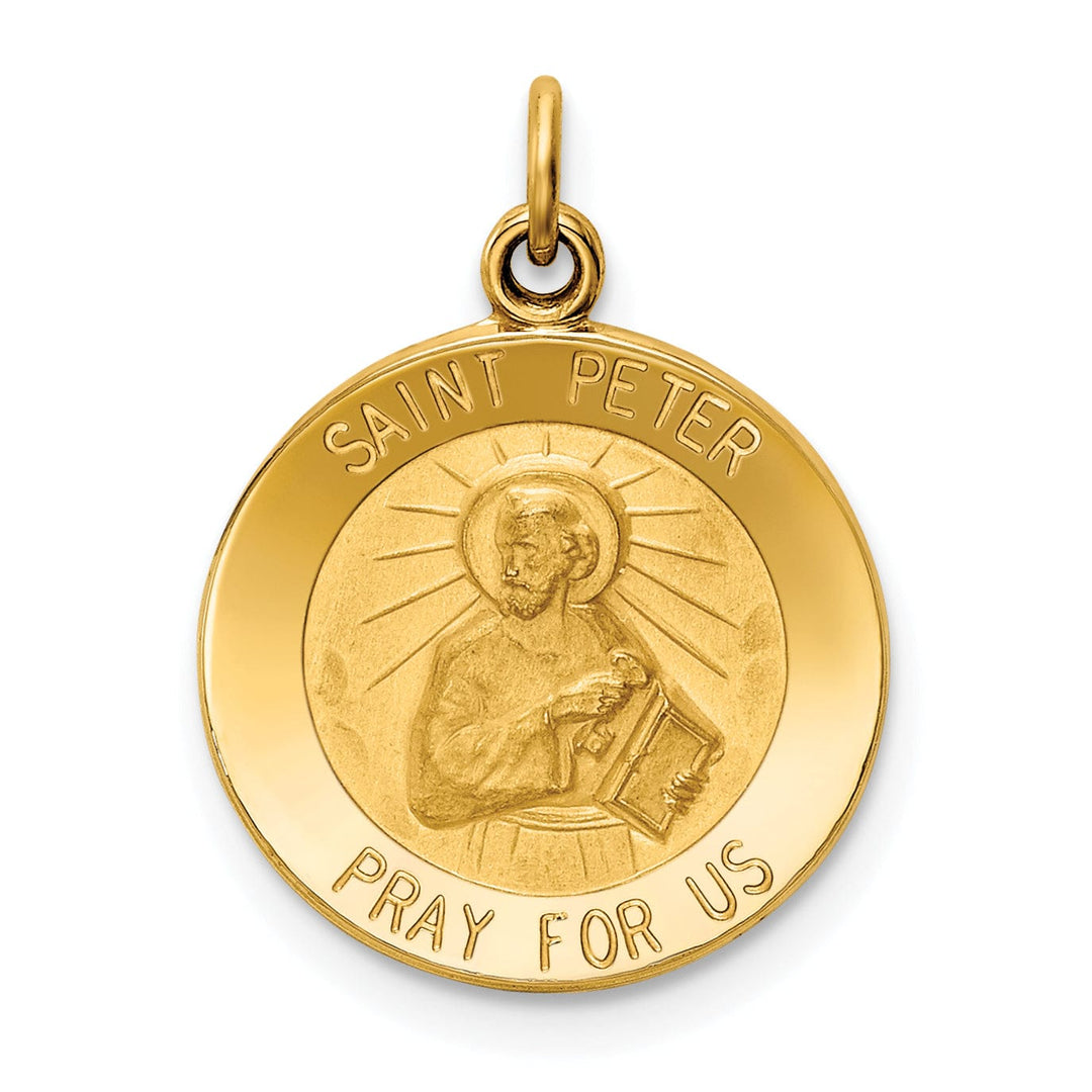 14k Yellow Gold Saint Peter Medal Pendant