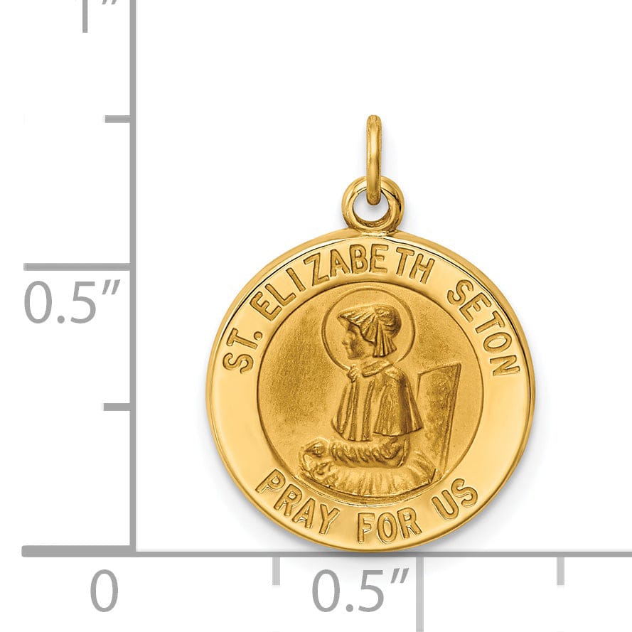 14k Yellow Gold St.Elizabeth Seton Medal Pendant