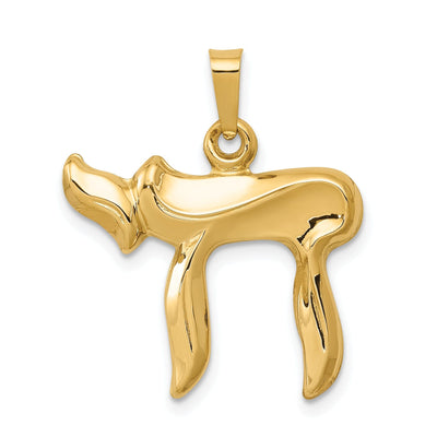 14K Yellow Gold Polished Finish Unisex Hollow Chai Symbol Pendant at $ 171.22 only from Jewelryshopping.com