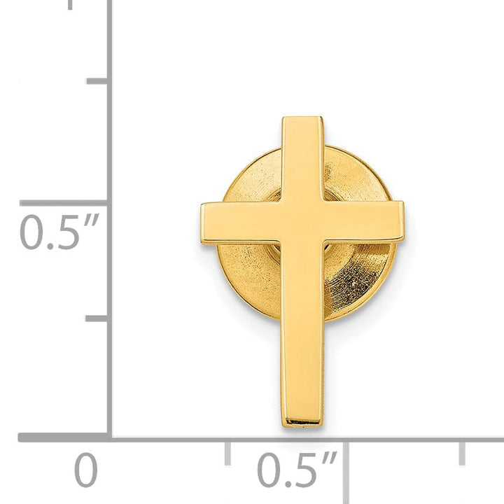 Solid 14k Yellow Gold Cross Polished Tie Tac