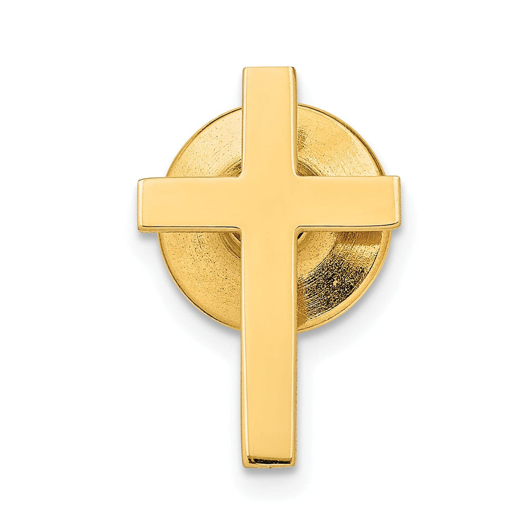 Solid 14k Yellow Gold Cross Polished Tie Tac