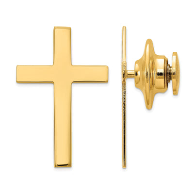 Solid 14k Yellow Gold Cross Polished Tie Tac at $ 136.78 only from Jewelryshopping.com