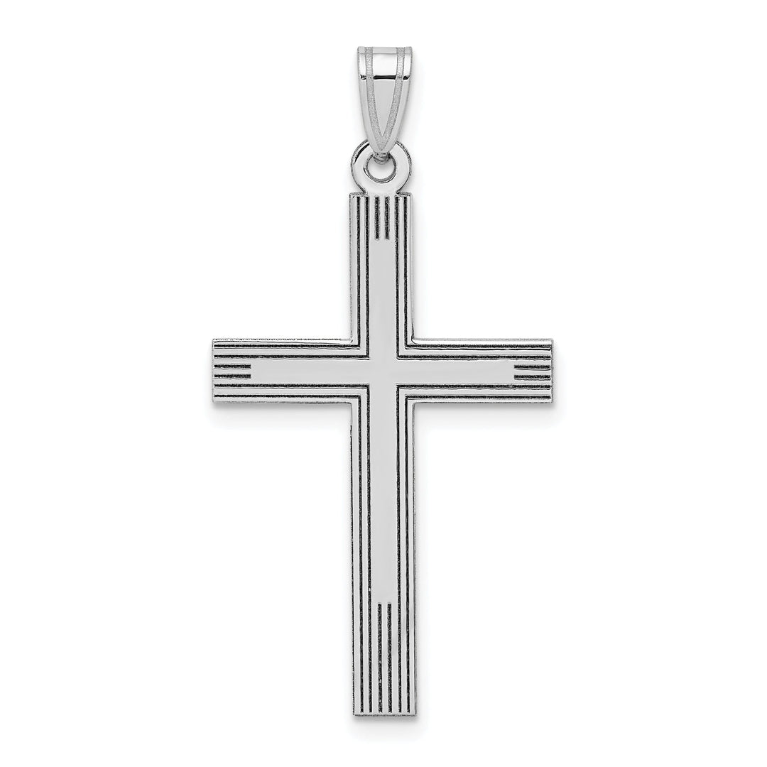 14k White Cross Charm Pendant