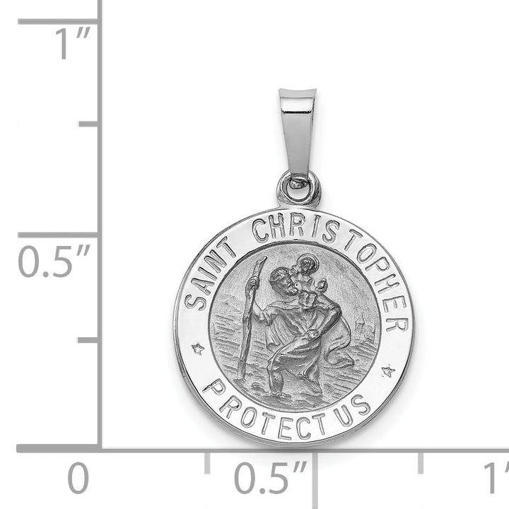 14k White Gold Saint Christopher Medal Pendant