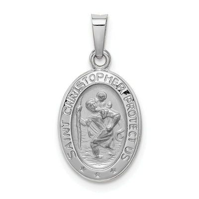 14k White Gold Saint Christopher Medal Pendant at $ 201.42 only from Jewelryshopping.com