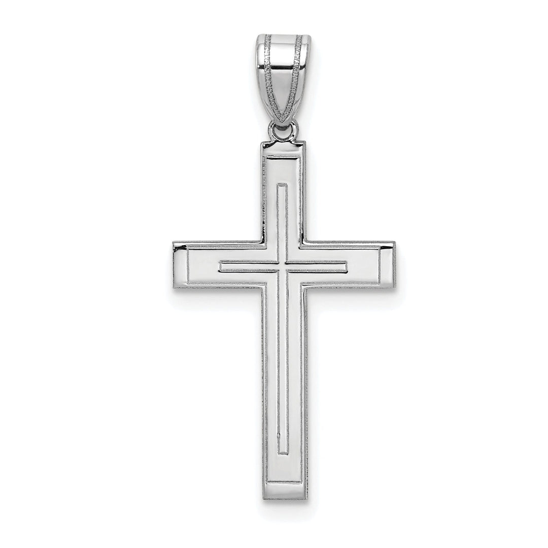 14k White Gold Cross Pendant