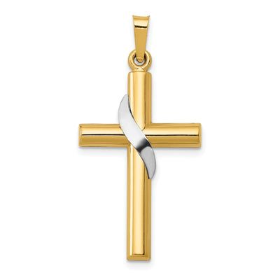 14k Yellow Gold Hollow Cross Charm at $ 189.53 only from Jewelryshopping.com