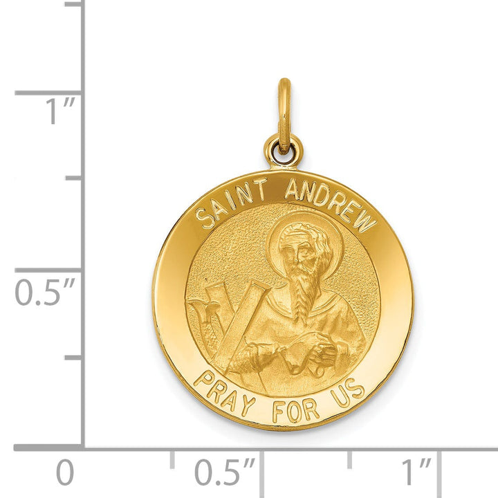 14k Yellow Gold Saint Andrew Medal Pendant